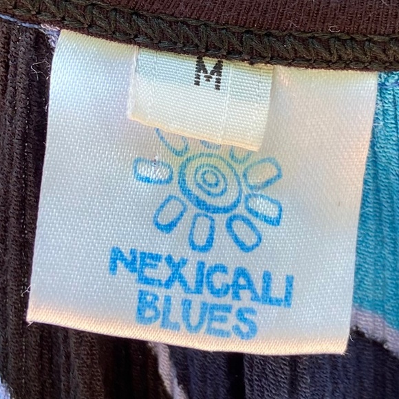 Mexicali Blues Bohemian Blues and Black Tank Top w/ Long Sides - Picture 3 of 4